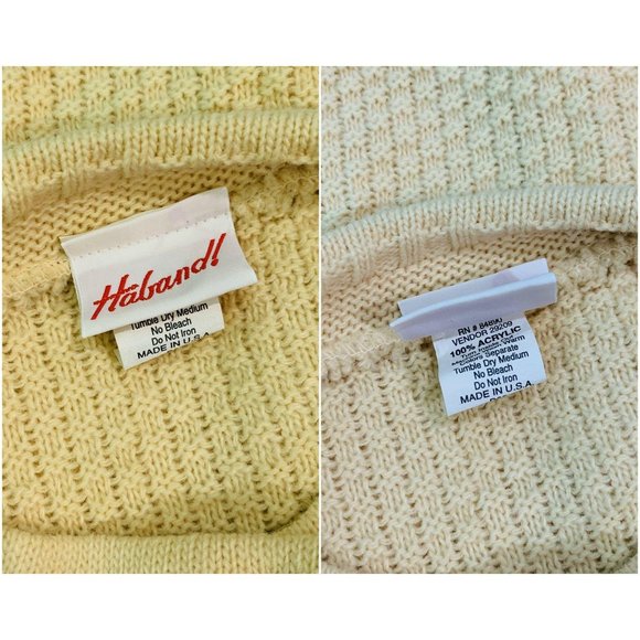 Vintage 90s Cream Cardigan Womens Size Large Haband Knit Sweater - Picture 8 of 10